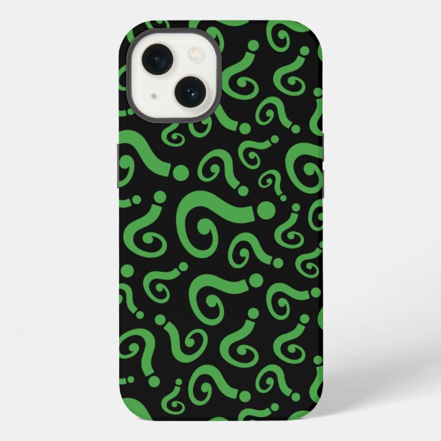 Coque iPhone Point d'interrogation vert (Verso)