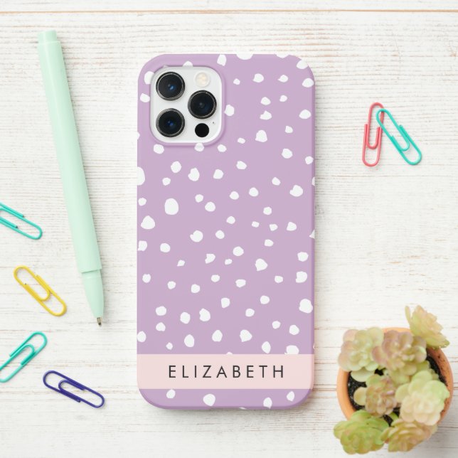 Coque iPhone Points Dalmatiens Lilac, Points Dalmatiens, Votre  (Sur le bureau)
