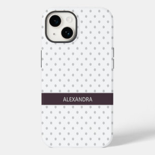 Coque Pour iPhone 14 Points gris avec bande violet poussiéreux