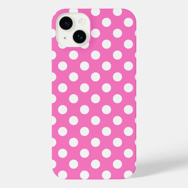 Coque iPhone Pois blancs sur rose (Verso)
