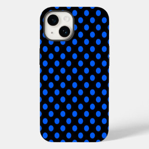 Coque Pour iPhone 14 Pois bleu et noir