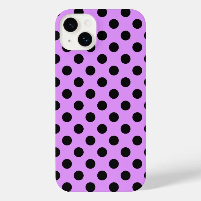 Coque iPhone Pois noirs sur Coque-coque iphone lilas (Verso)