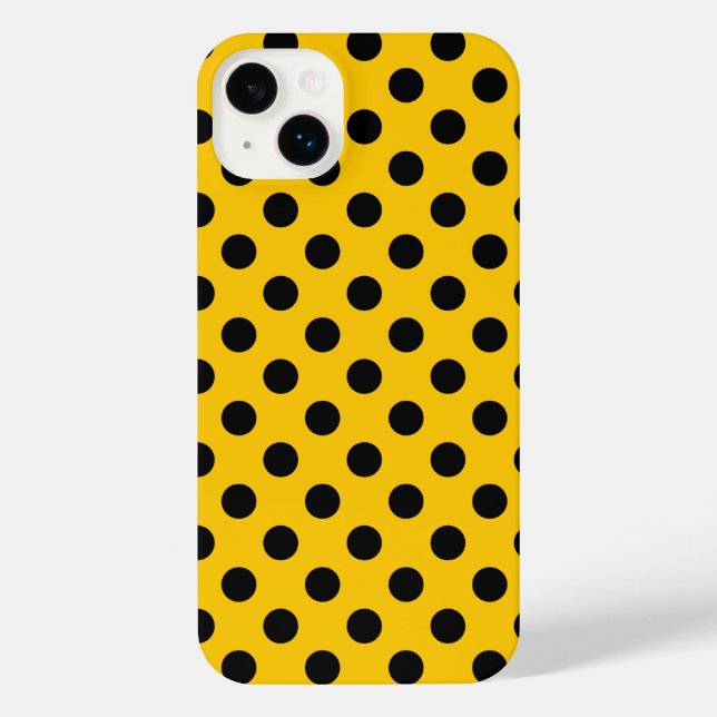 Coque iPhone Pois noirs sur jaune (Verso)