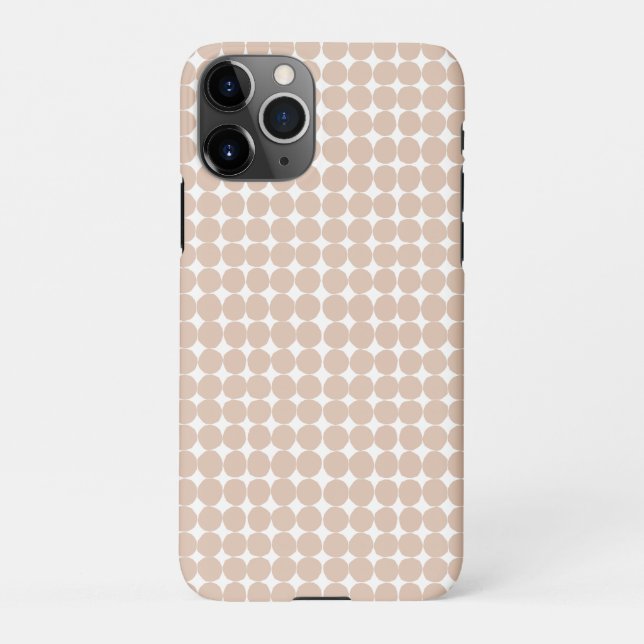 Coque iPhone Pois rose et blanc moderne (Dos)