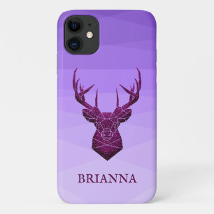 Coque iphone Polygonal Violet Et Coque De Cerf
