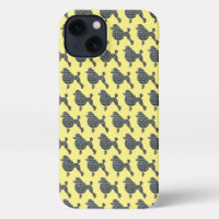 Poodé Chien mignon Grille Silhouette Jaune