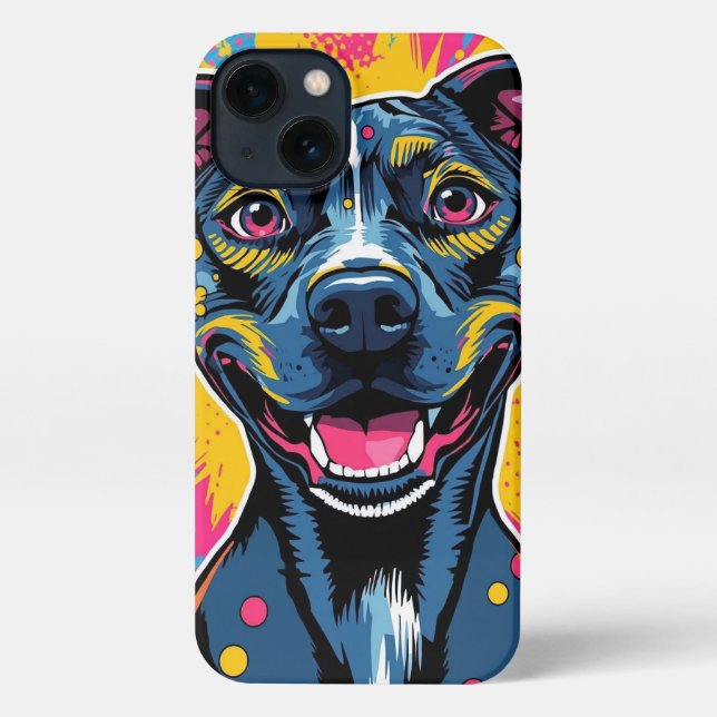 Coque iPhone Pop Art Smile - Le pouvoir d'un chien heureux (Verso)