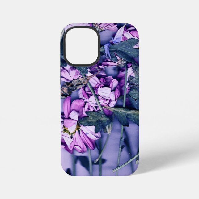 Coque iPhone PopSocket Floral Rose et Bleu (Verso)