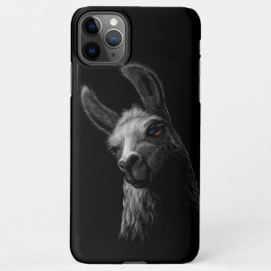 Coque iPhone 11Pro Max Portrait Head Cute Llama avec un Arrière - plan no