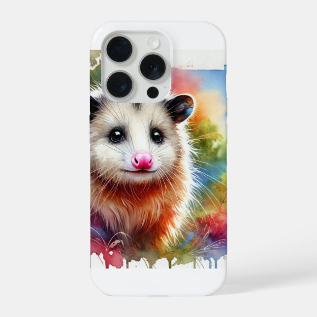 Coque iPhone Possum in a Colorful Meadow 070824AREF151 - Waterc (Verso)