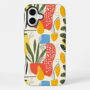 Coque iPhone 16 Plus Pot de jardin aux couleurs vives de style fauvisme