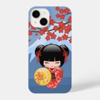 Poupée rouge Sakura Kokeshi - mignonne Geisha Girl