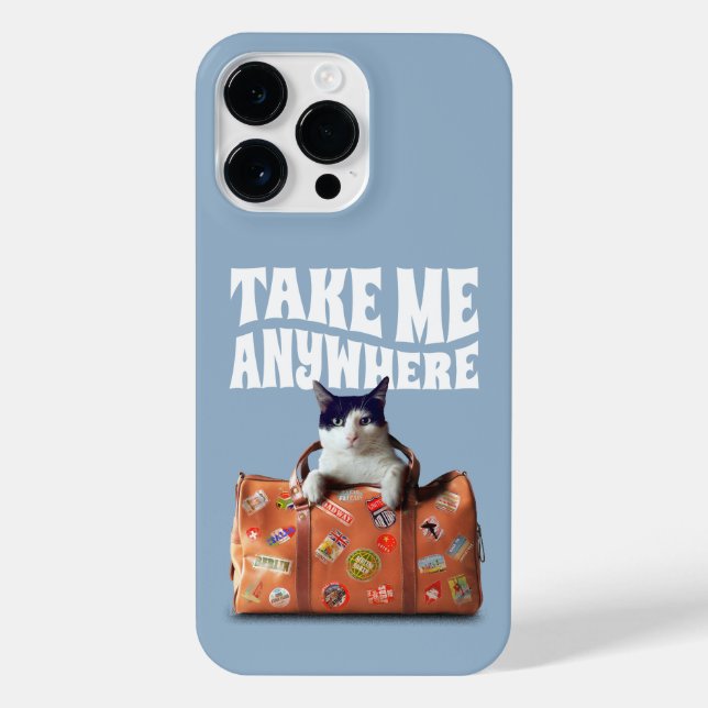 COQUE iPhone PRENEZ-MOI N'IMPORTE OÙ CHAT SUITCASE VOYAGE (Verso)