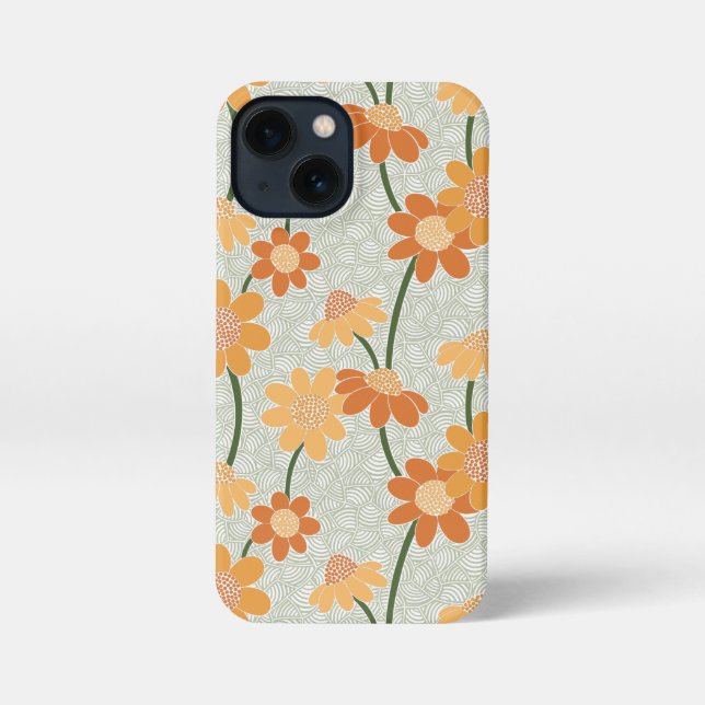 Coque iPhone Pretty retro muted 1970 s flowers (Verso)