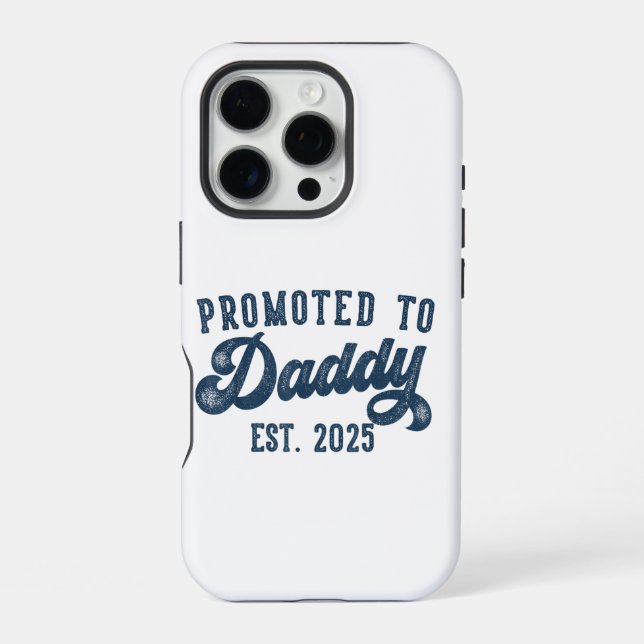 Coque iPhone Promu À Papa EST. 2025 Drôle Bientôt Être Papa (Verso)