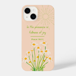 Coque Pour iPhone 14 Psalm16:11 Bible Verse Floral Christian Phone Case