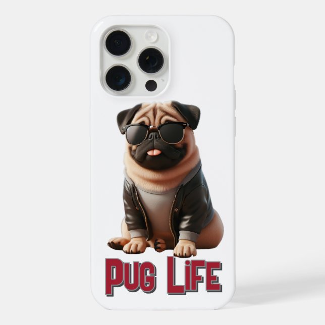 Coque iPhone Pug life phone case (Verso)