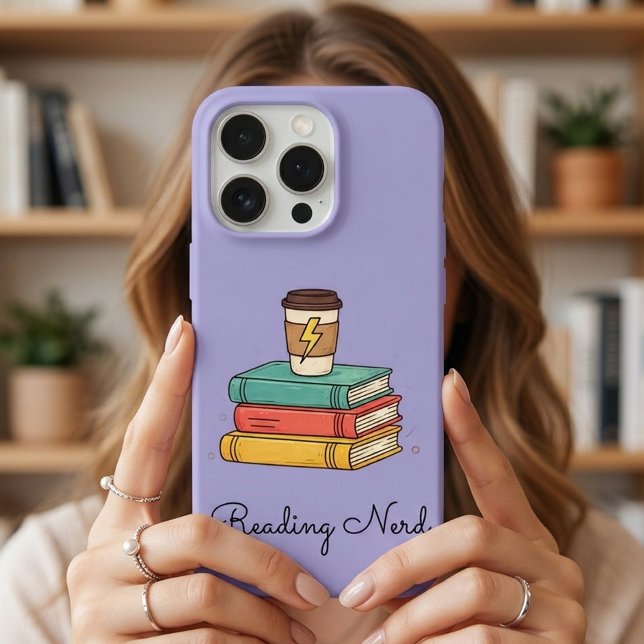 Coque iPhone purple Cute Books Nerd Viral Gift Love (Créateur téléchargé)