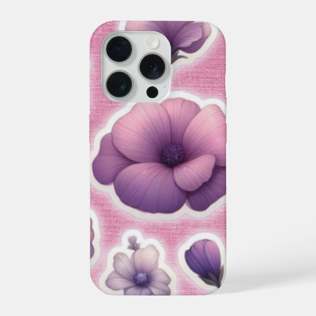 Coque iPhone Purple Floral Phone Case (Verso)