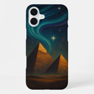 Coque iPhone 16 Plus Pyramides Anciennes Nuit Sacrée Ciel Turquoise