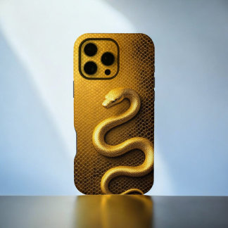 Coque iPhone 16 Pro Max Python doré