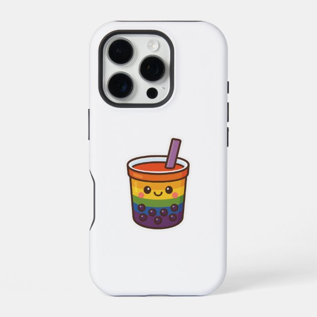 Coque iPhone Rainbow Bubble Tea LGBTQ+ Pride (Verso)