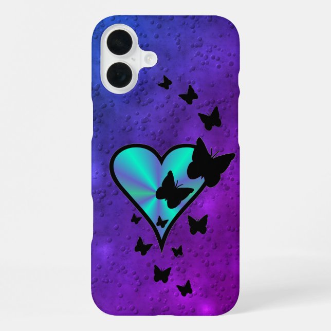 Coque iPhone Rainbow heart and Butterfly (Verso)
