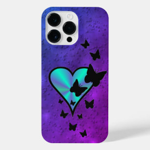 Coque Pour Pour iPhone 14 Pro Max Rainbow heart and Butterfly