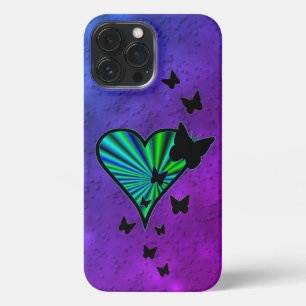 Etui iPhone 13 Pro Max Rainbow heart and Butterfly