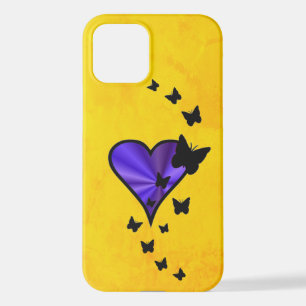 Coque iPhone 12 Rainbow heart and Butterfly
