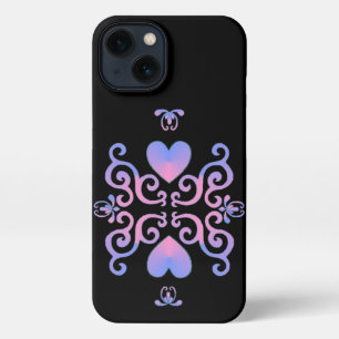 Etui iPhone 13 Rainbow Heart et Lily