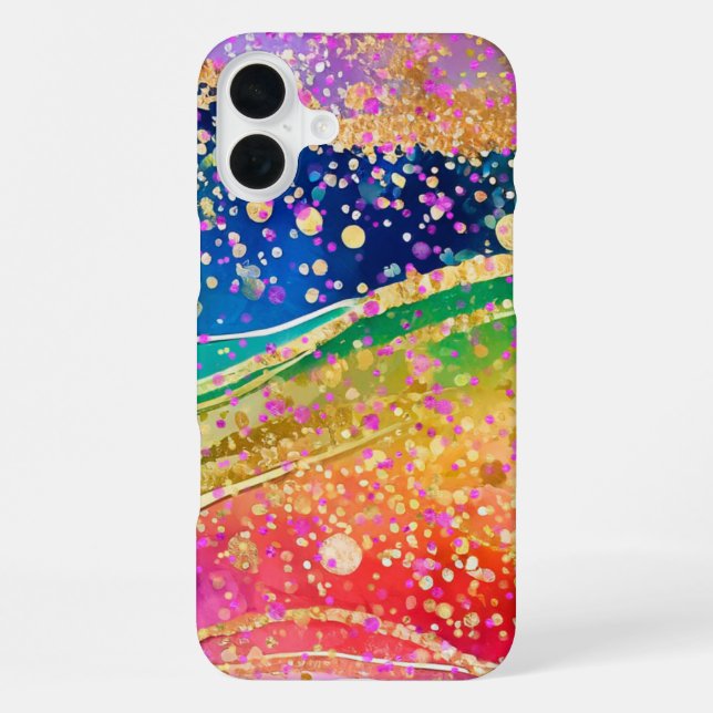 Coque iPhone Rainbow Swirl et Confetti (Verso)