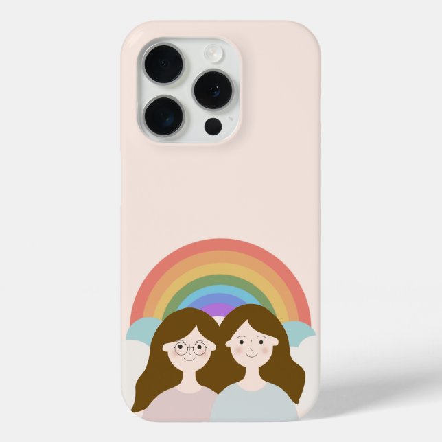 Coque iphone Rainbow Twins de charme (Verso)