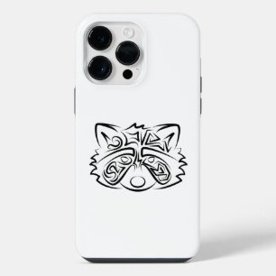 Coque Pour Pour iPhone 14 Pro Max Raton laveur tribal noir et blanc