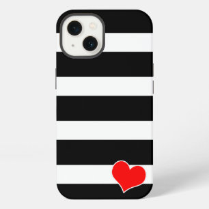 Etui iPhone 13 Rayé noir et blanc tendance