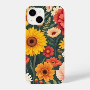 Coque Pour iPhone 14 Rayon rose : Hauteur de téléphone à fleurs élégant