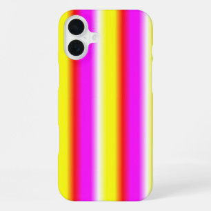 Coque iPhone 16 Plus Rayures arc-en-ciel rose jaune