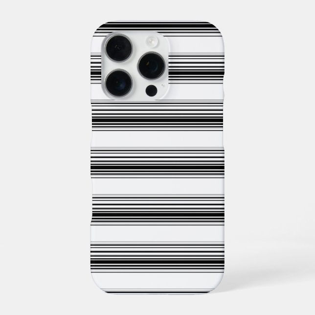 Coque iPhone Rayures blanches noires modernes (Verso)