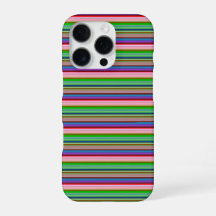 Coque iPhone 16 Pro Rayures colorées chaudes