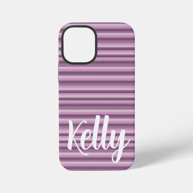 Coque iPhone Rayures roses (Verso)