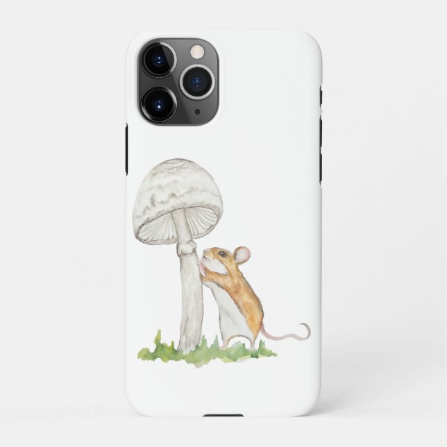 Coque iPhone Réalisez une souris et un champignon de champ amus (Dos)