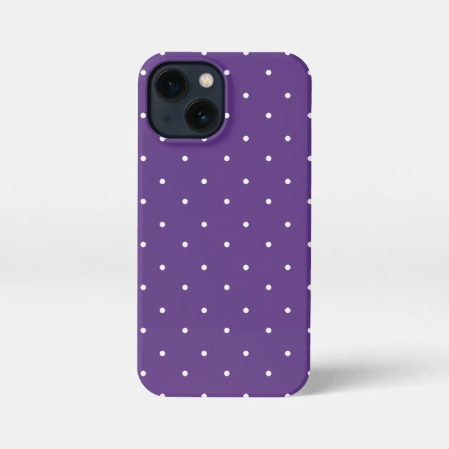 Coque iPhone Rebecca Pourpre et blanc Pois cas de téléphone (Verso)