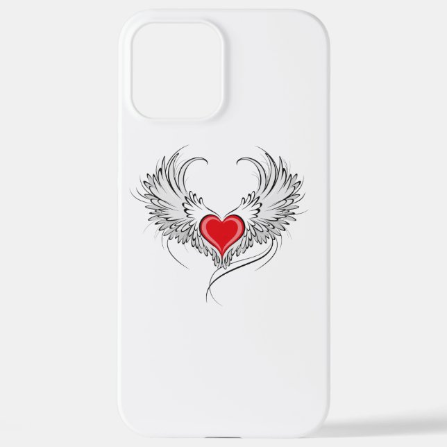 Coque iPhone Red Angel Coeur avec ailes (Verso)
