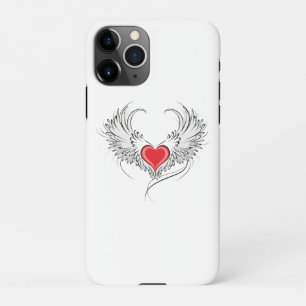 Coque iPhone 11Pro Red Angel Coeur avec ailes