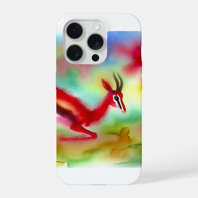 Coque iPhone Red Gazelle 310824AREF133 - Watercolor (Verso)