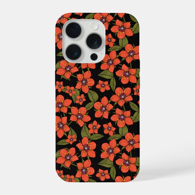Coque iPhone Red green purple Scarlet Pimpernel watercolor (Verso)