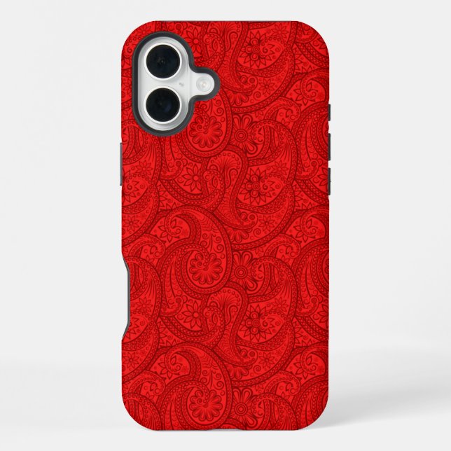 Coque iPhone Red Paisley (Verso)