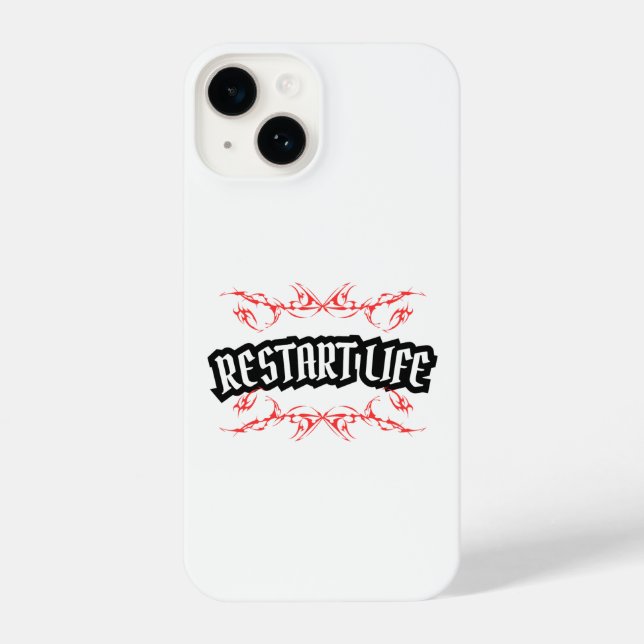 Coque iPhone Redémarrer le boîtier téléphonique motivé (Verso)