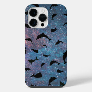 Coque Pour Pour iPhone 14 Pro Max requin de l'ombre baleine sur galaxie en pente