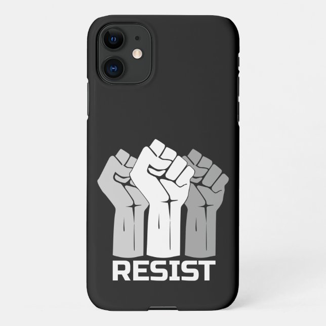 Coque iPhone Résiste avec poing - en blanc 0003 (Dos)